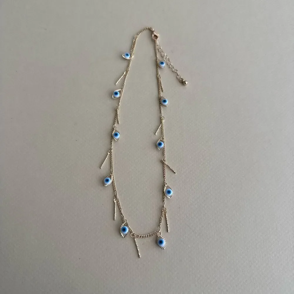 Gold Evil Eye Necklace N1895
